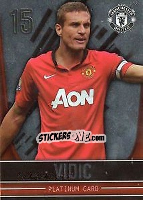 Sticker Nemanja Vidic - Manchester United 2013-2014. Trading Cards n. 96 - Panini