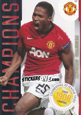 Sticker Antonio Valencia - Manchester United 2013-2014. Trading Cards n. 107 - Panini
