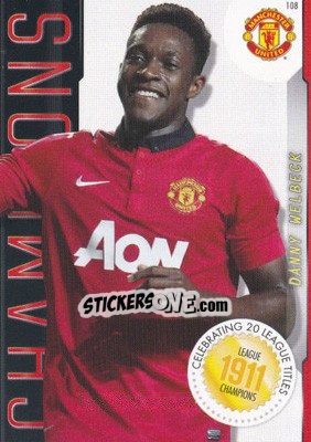 Sticker Danny Welbeck - Manchester United 2013-2014. Trading Cards n. 108 - Panini