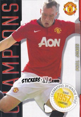 Sticker Phil Jones - Manchester United 2013-2014. Trading Cards n. 111 - Panini