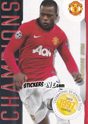 Sticker Patrice Evra - Manchester United 2013-2014. Trading Cards - Panini
