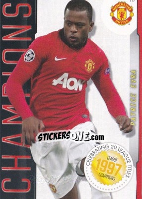 Sticker Patrice Evra - Manchester United 2013-2014. Trading Cards n. 117 - Panini