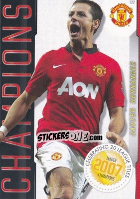 Sticker Javier Hernandez - Manchester United 2013-2014. Trading Cards n. 122 - Panini