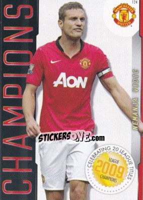 Sticker Nemanja Vidic - Manchester United 2013-2014. Trading Cards n. 124 - Panini