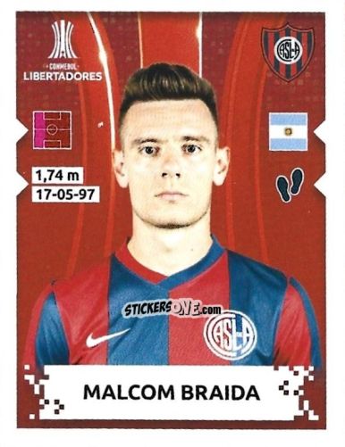 Sticker Malcom Braida - Conmebol Copa Libertadores 2024 n. 136 - Panini