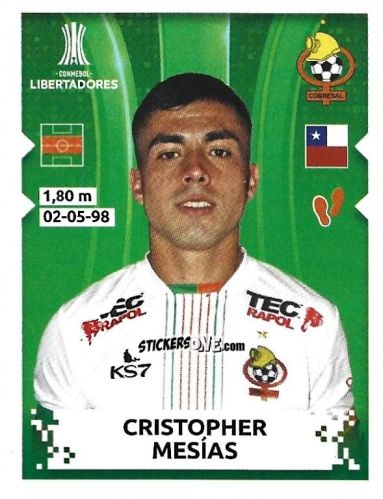 Sticker Cristopher Mesias - Conmebol Copa Libertadores 2024 n. 425 - Panini