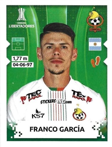 Sticker Franco Garcia - Conmebol Copa Libertadores 2024 n. 431 - Panini