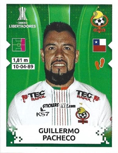 Sticker Guillermo Pacheco - Conmebol Copa Libertadores 2024 n. 419 - Panini