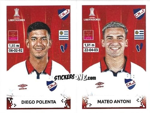 Sticker Diego Polenta / Mateo Antoni - Conmebol Copa Libertadores 2024 n. 491 - Panini