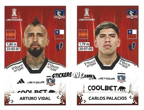 Cromo Arturo Vidal / Carlos Palacios - Conmebol Copa Libertadores 2024 n. 501 - Panini