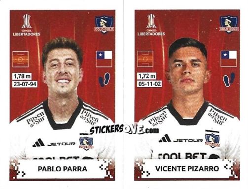 Sticker Pablo Parra / Vicente Pizarro - Conmebol Copa Libertadores 2024 n. 503 - Panini