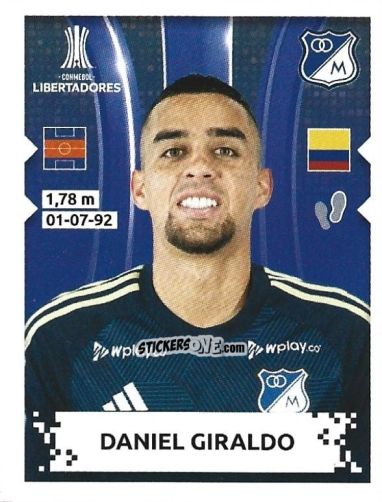 Sticker Daniel Giraldo - Conmebol Copa Libertadores 2024 n. 329 - Panini