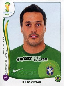 Sticker Júlio César - Coppa del Mondo FIFA Brasile 2014 - Panini
