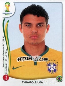 Sticker Thiago Silva - Coppa del Mondo FIFA Brasile 2014 - Panini