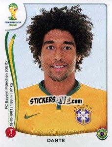 Cromo Dante - Coppa del Mondo FIFA Brasile 2014 - Panini