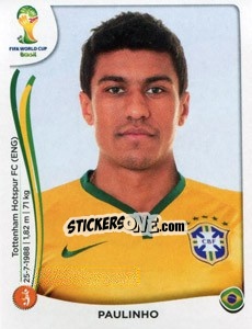 Sticker Paulinho - Coppa del Mondo FIFA Brasile 2014 - Panini