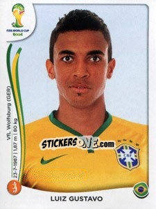 Sticker Luiz Gustavo - Coppa del Mondo FIFA Brasile 2014 - Panini