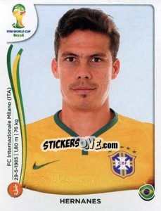 Sticker Hernanes - Coppa del Mondo FIFA Brasile 2014 - Panini