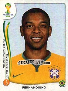Sticker Fernandinho - Coppa del Mondo FIFA Brasile 2014 n. 44x - Panini