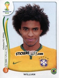 Sticker Willian - Coppa del Mondo FIFA Brasile 2014 n. 46 - Panini