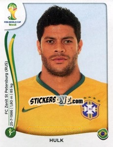 Cromo Hulk - Coppa del Mondo FIFA Brasile 2014 - Panini