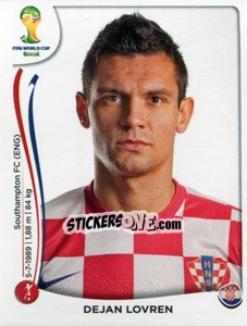 Sticker Dejan Lovren - Coppa del Mondo FIFA Brasile 2014 n. 57 - Panini
