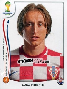Sticker Luka Modric - Coppa del Mondo FIFA Brasile 2014 n. 62 - Panini