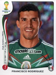 Sticker Francisco Rodríguez - Coppa del Mondo FIFA Brasile 2014 n. 74 - Panini