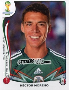 Sticker Héctor Moreno - Coppa del Mondo FIFA Brasile 2014 n. 75 - Panini