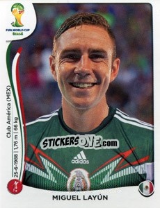 Figurina Miguel Layún - Coppa del Mondo FIFA Brasile 2014 - Panini