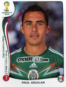 Sticker Paul Aguilar - Coppa del Mondo FIFA Brasile 2014 n. 77 - Panini