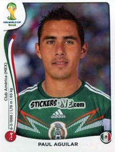 Figurina Paul Aguilar - Coppa del Mondo FIFA Brasile 2014 - Panini