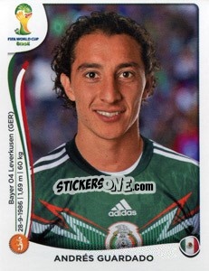Sticker Andrés Guardado - Coppa del Mondo FIFA Brasile 2014 n. 79 - Panini