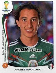 Sticker Andrés Guardado - Coppa del Mondo FIFA Brasile 2014 - Panini