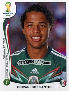 Figurina Giovani Dos Santos - Coppa del Mondo FIFA Brasile 2014 - Panini