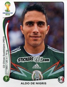 Cromo Aldo De Nigris - Coppa del Mondo FIFA Brasile 2014 - Panini