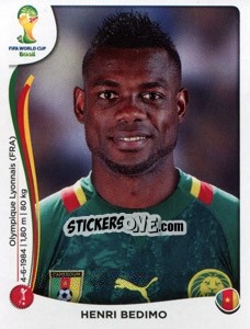 Cromo Henri Bedimo - Coppa del Mondo FIFA Brasile 2014 - Panini