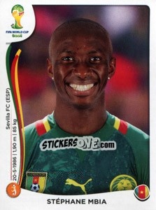 Sticker Stéphane Mbia - Coppa del Mondo FIFA Brasile 2014 n. 98 - Panini