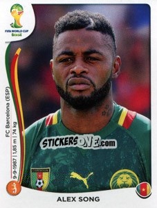 Figurina Alex Song - Coppa del Mondo FIFA Brasile 2014 - Panini