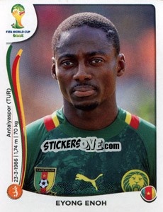 Sticker Eyong Enoh - Coppa del Mondo FIFA Brasile 2014 n. 100 - Panini
