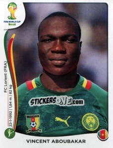 Sticker Vincent Aboubakar - Coppa del Mondo FIFA Brasile 2014 n. 103 - Panini