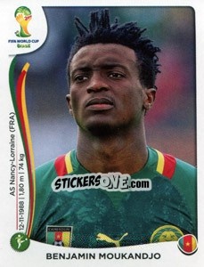 Sticker Benjamin Moukandjo - Coppa del Mondo FIFA Brasile 2014 n. 105 - Panini