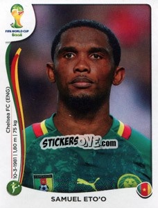 Sticker Samuel Eto'o - Coppa del Mondo FIFA Brasile 2014 n. 107 - Panini