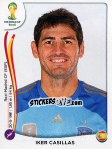 Sticker Iker Casillas - Coppa del Mondo FIFA Brasile 2014 n. 110 - Panini