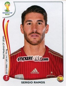 Sticker Sergio Ramos - Coppa del Mondo FIFA Brasile 2014 n. 111 - Panini