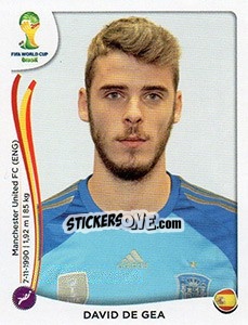 Sticker David de Gea - Coppa del Mondo FIFA Brasile 2014 n. 111x - Panini