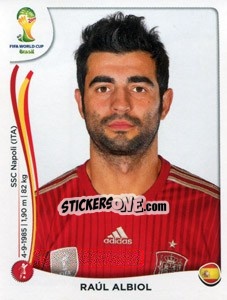 Sticker Raúl Albiol - Coppa del Mondo FIFA Brasile 2014 - Panini