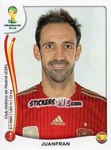 Sticker Juanfran - Coppa del Mondo FIFA Brasile 2014 - Panini