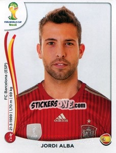 Sticker Jordi Alba - Coppa del Mondo FIFA Brasile 2014 n. 115 - Panini