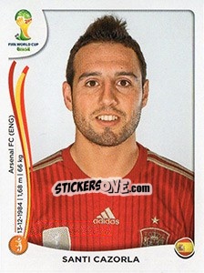 Sticker Santi Cazorla - Coppa del Mondo FIFA Brasile 2014 n. 122x - Panini